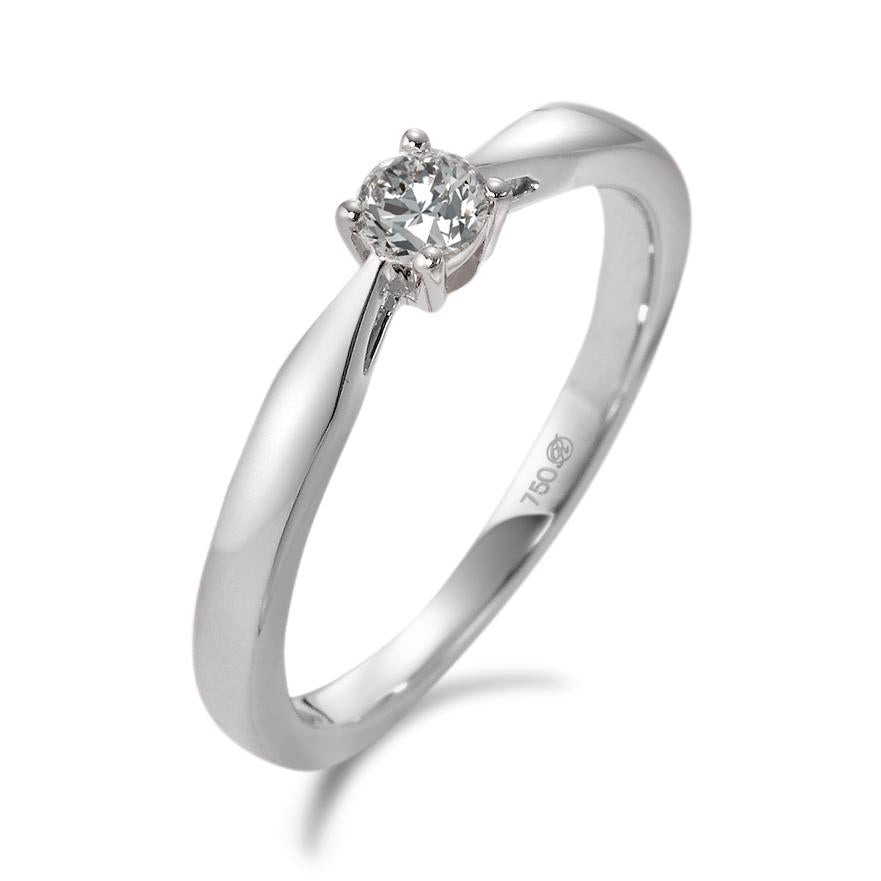 Solitärring 750/18 K vitguld diamant vit, 0.15 ct, w-si
