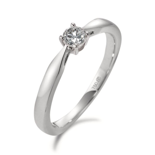 Solitärring 750/18 K vitguld diamant vit, 0.15 ct, w-si