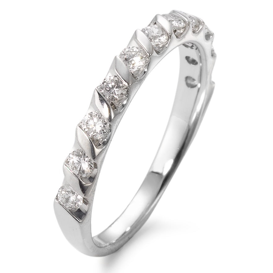 Minnesring 750/18 K vitguld diamant vit, 0.40 ct, 11 stenar, w-si