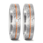 Partnerring 750/18 K vitguld, 750/18 K rött guld diamant vit, 0.02 ct, tw-si