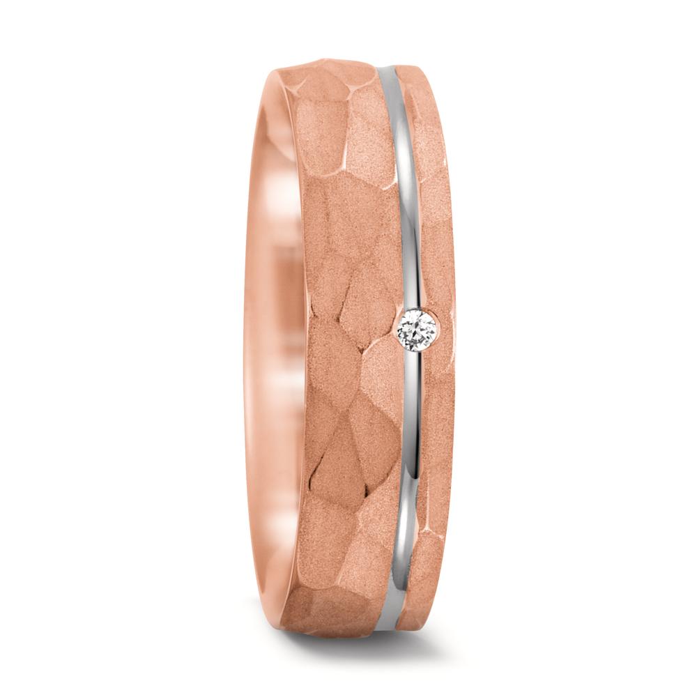 Partnerring 750/18 K roséguld, 750/18 K vitguld diamant 0.02 ct, tw-si