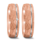 Partnerring 750/18 K roséguld, 750/18 K vitguld diamant 0.02 ct, tw-si
