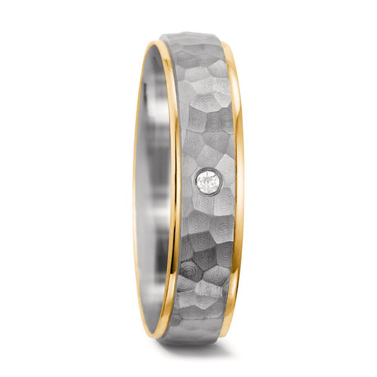 Partnerring 750/18 K vitguld, 750/18 K gult guld diamant 0.02 ct, tw-si
