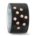 Finger ring rostfritt stål, Kol, 750/18 K rött guld