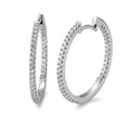 Hopfällbara örhängen 750/18 K vitguld diamant vit, 0.50 ct, 74 stenar, [Brillant], w-si