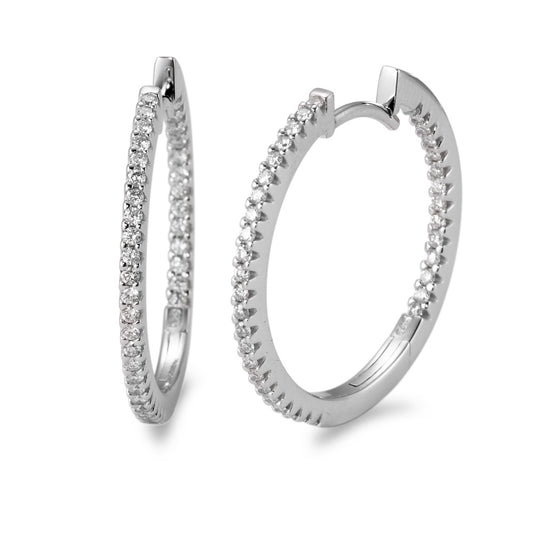 Hopfällbara örhängen 750/18 K vitguld diamant vit, 0.50 ct, 74 stenar, [Brillant], w-si