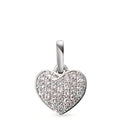Hängsmycke 750/18 K vitguld diamant vit, 0.25 ct, 31 stenar, [Brillant], w-si Hjärta Ø10 mm