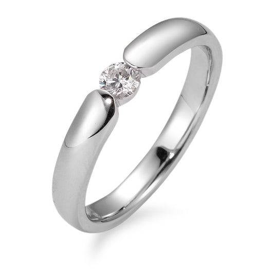 Solitärring 750/18 K vitguld [Diamant] [weiss], 0.17 ct, [Brillant], w-si