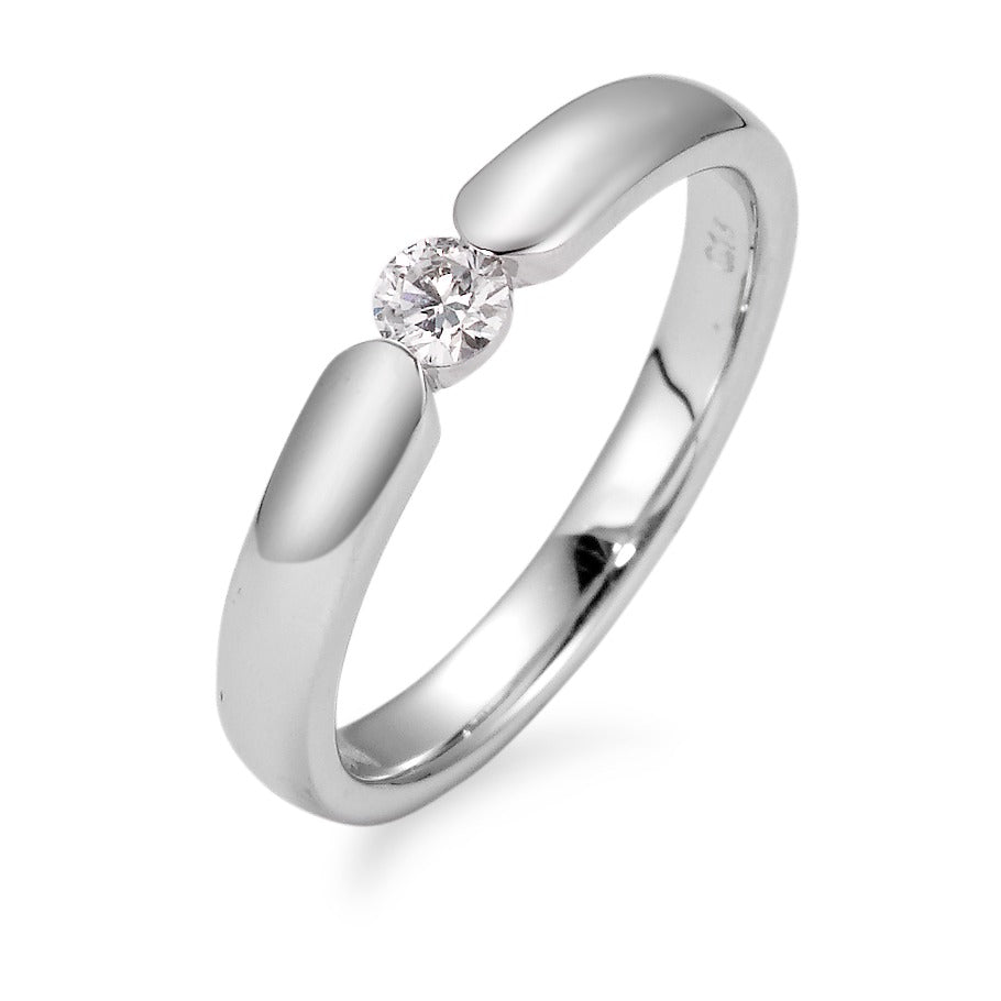 Solitärring 750/18 K vitguld diamant vit, 0.13 ct, [Brillant], w-si