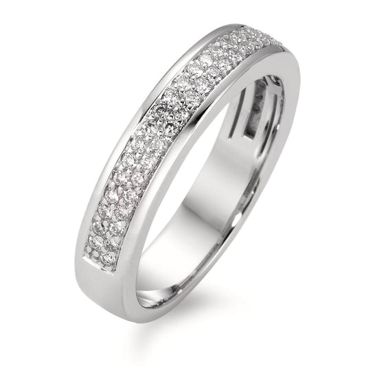 Finger ring 750/18 K vitguld diamant vit, 0.50 ct, 50 stenar, [Brillant], w-si