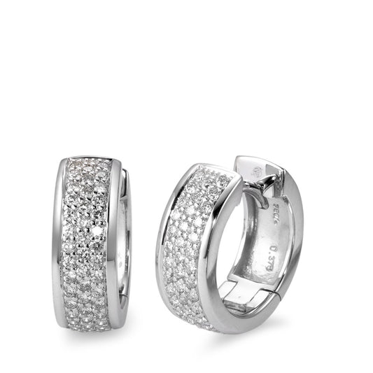 Hopfällbara örhängen 750/18 K vitguld diamant vit, 0.75 ct, 94 stenar, [Brillant], w-si