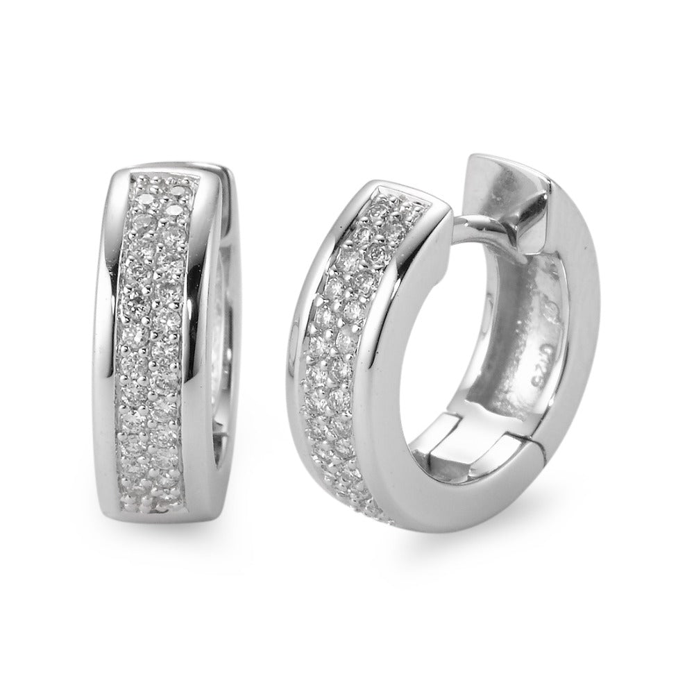 Hopfällbara örhängen 750/18 K vitguld diamant vit, 0.25 ct, 50 stenar, [Brillant], w-si