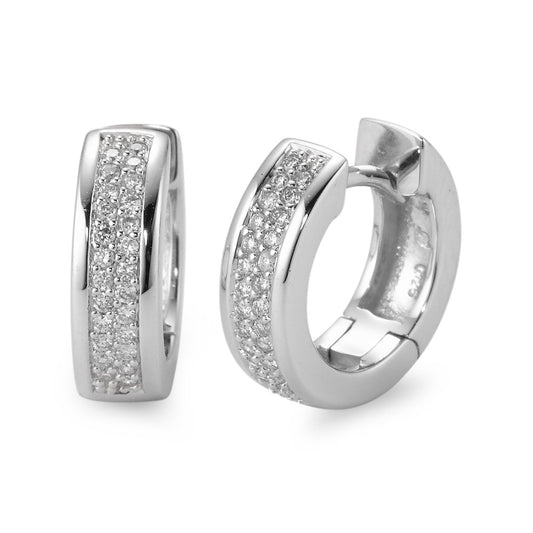 Hopfällbara örhängen 750/18 K vitguld diamant vit, 0.25 ct, 50 stenar, [Brillant], w-si