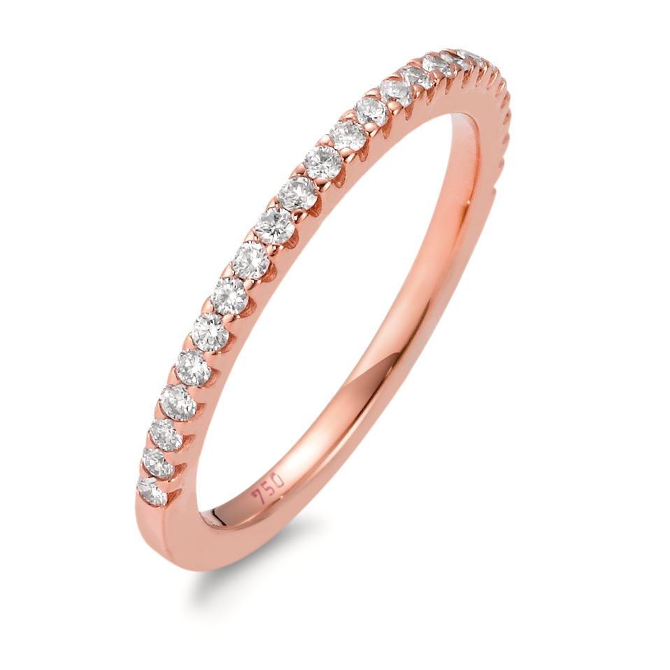 Minnesring 750/18 K roséguld diamant vit, 0.25 ct, 25 stenar, [Brillant], w-si
