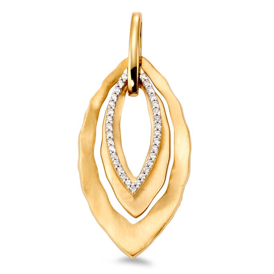 Hängsmycke 750/18 K gult guld, 750/18 K vitguld diamant vit, 0.16 ct, 33 stenar, [Brillant], w-si