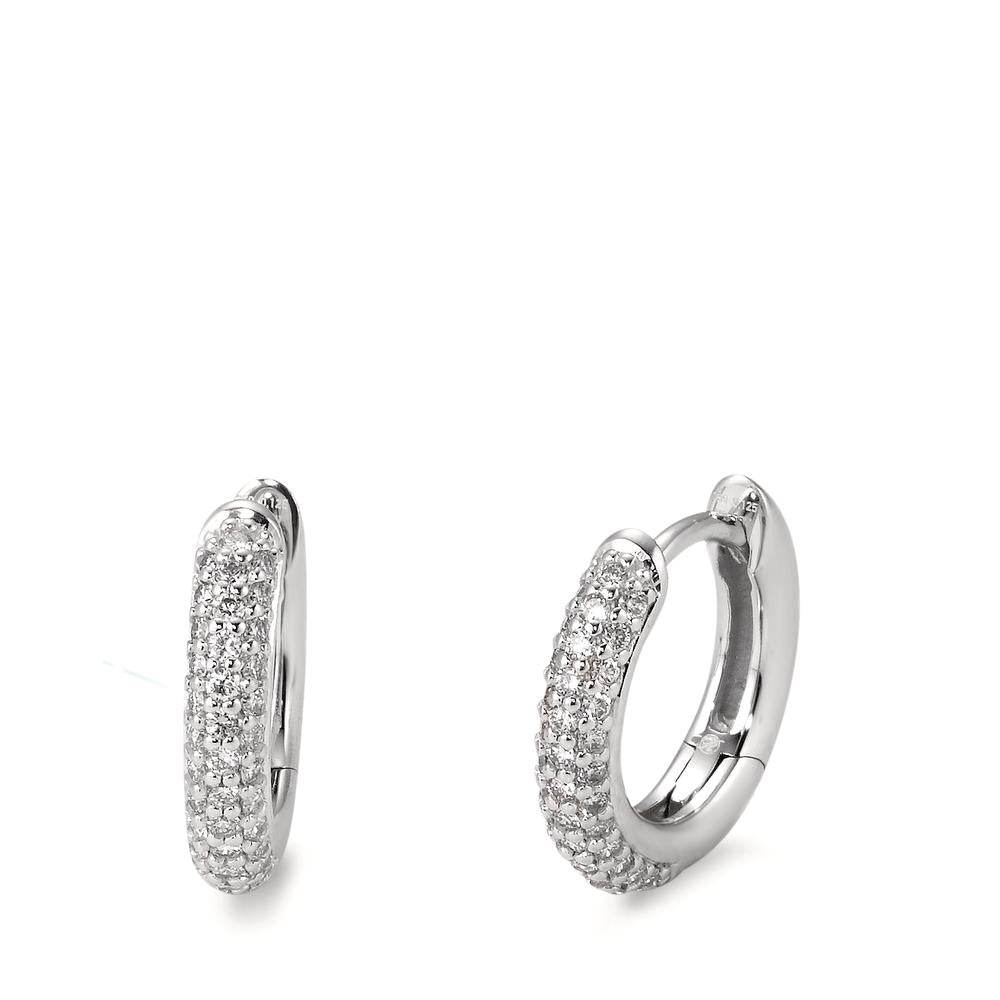 Hopfällbara örhängen 750/18 K vitguld diamant vit, 0.25 ct, 74 stenar, [Brillant], tw-vsi