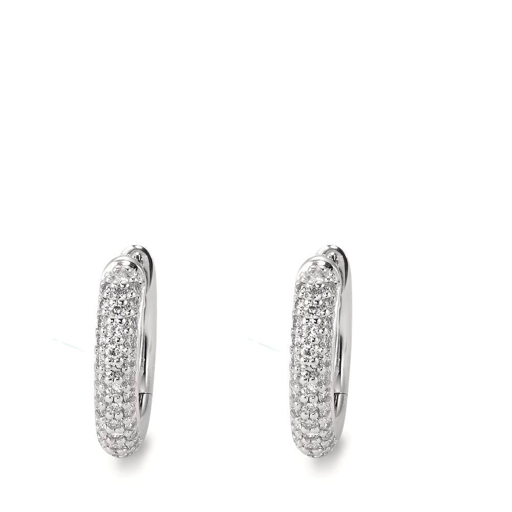 Hopfällbara örhängen 750/18 K vitguld diamant vit, 0.25 ct, 74 stenar, [Brillant], tw-vsi