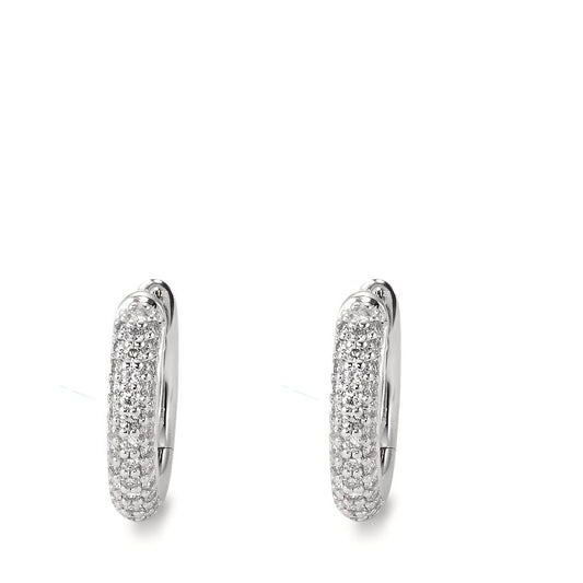 Hopfällbara örhängen 750/18 K vitguld diamant vit, 0.25 ct, 74 stenar, [Brillant], tw-vsi