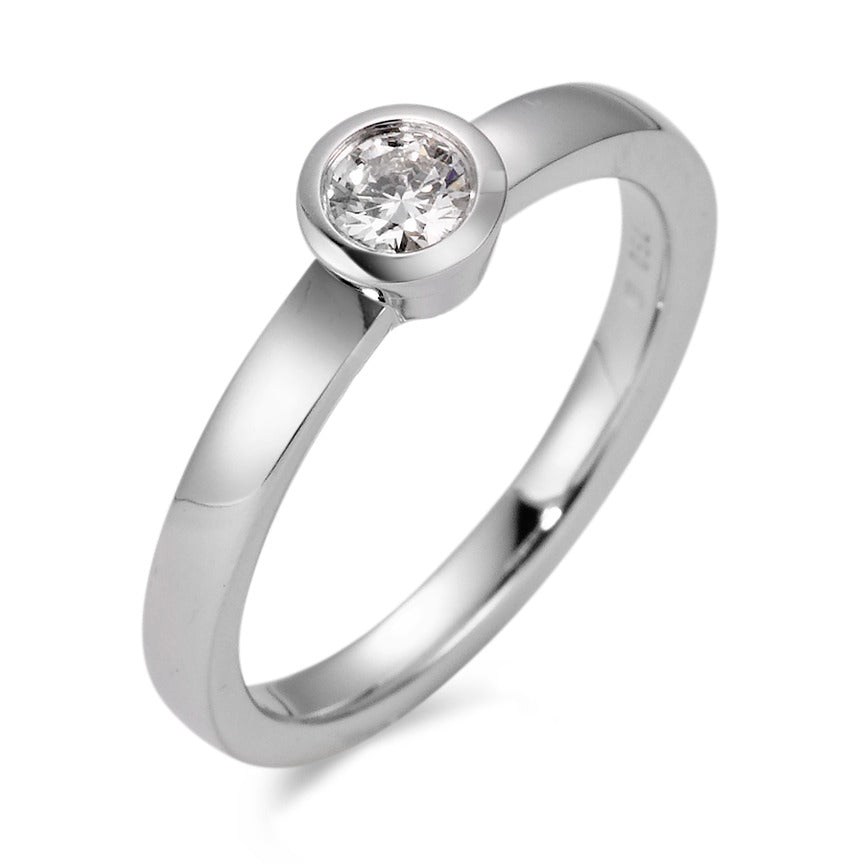 Solitärring 750/18 K vitguld diamant vit, 0.33 ct, [Brillant], w-si