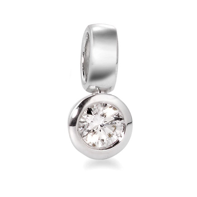 Hängsmycke 750/18 K vitguld diamant vit, 0.20 ct, [Brillant], w-si Ø5.5 mm