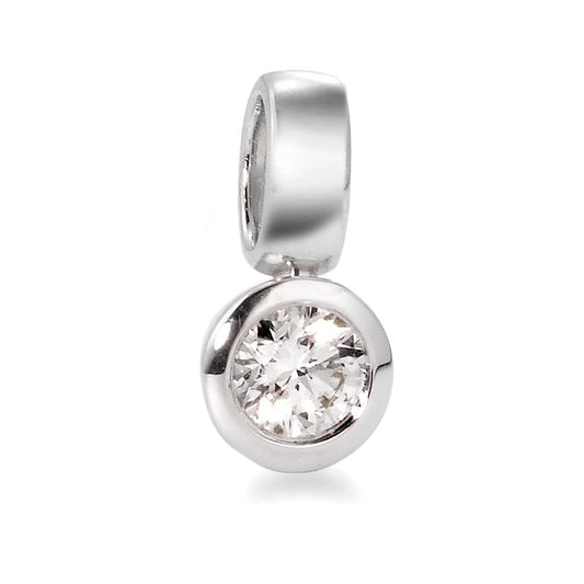 Hängsmycke 750/18 K vitguld diamant vit, 0.20 ct, [Brillant], w-si Ø5.5 mm