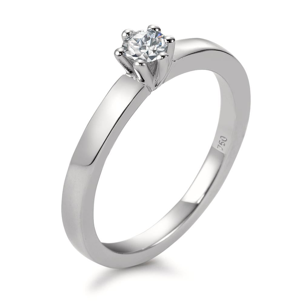Solitärring 750/18 K vitguld diamant vit, 0.20 ct, [Brillant], w-si