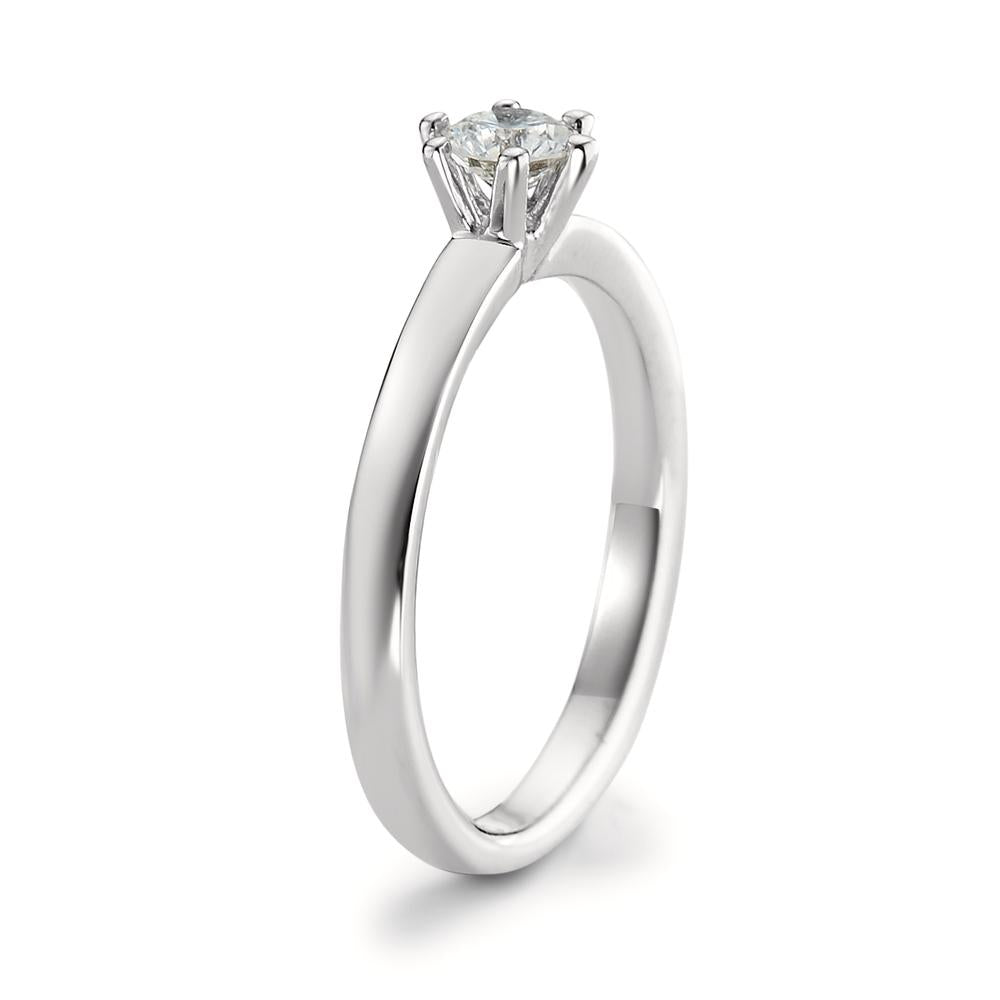 Solitärring 750/18 K vitguld diamant vit, 0.20 ct, [Brillant], w-si