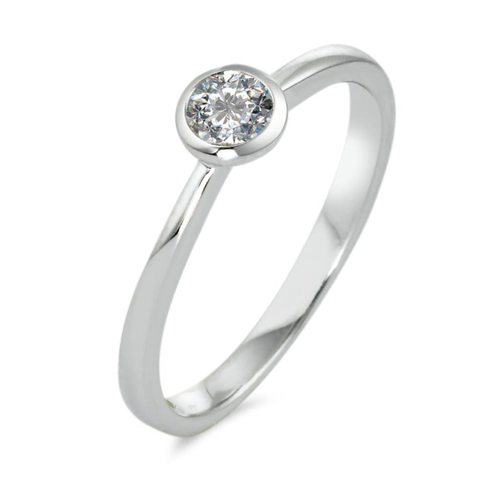 Solitärring 750/18 K vitguld diamant vit, 0.20 ct, [Brillant], w-si