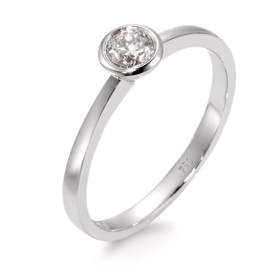 Solitärring 750/18 K vitguld diamant vit, 0.25 ct, [Brillant], w-si