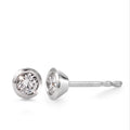 Örhängen med knoppar 750/18 K vitguld diamant vit, 0.10 ct, 2 stenar, [Brillant], w-si Ø4 mm
