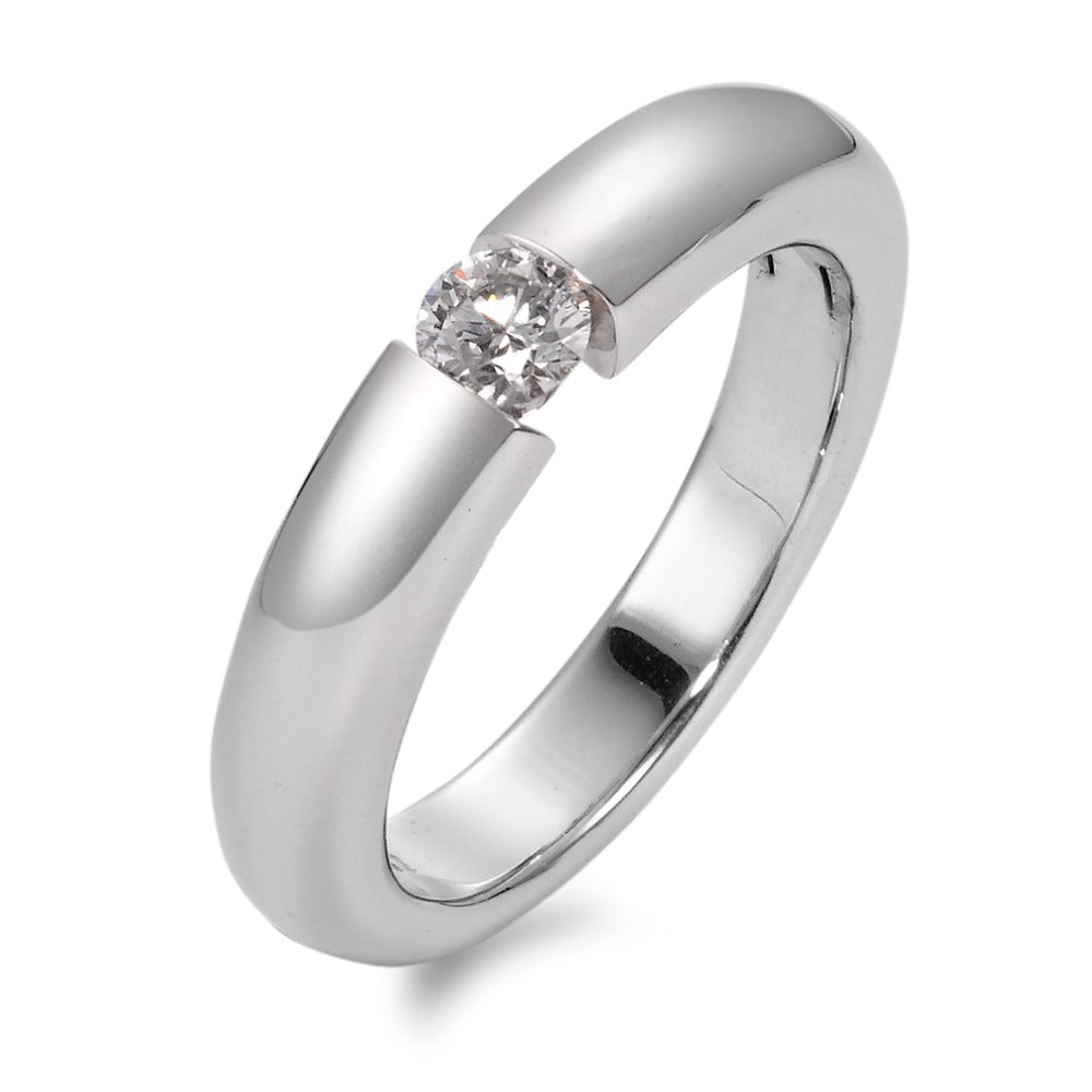 Solitärring 750/18 K vitguld diamant vit, 0.25 ct, [Brillant], w-si