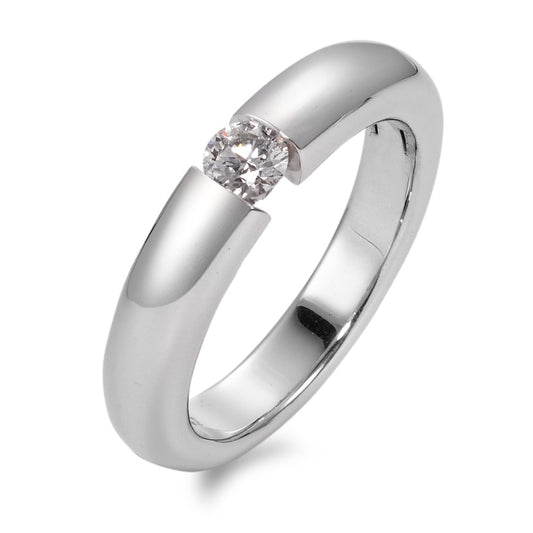 Solitärring 750/18 K vitguld diamant vit, 0.25 ct, [Brillant], w-si