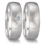 Partnerring 500 palladium diamant 0.10 ct, w-si