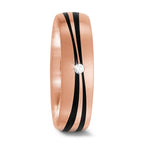 Partnerring 585/14 K roséguld, Kol diamant 0.02 ct, tw-si