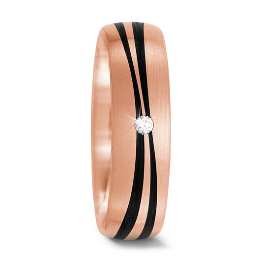 Partnerring 585/14 K roséguld, Kol diamant 0.02 ct, tw-si