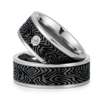 Partnerring titan, Kol diamant 0.03 ct, w-si