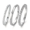 Ring set Silver Zirkoniumoxid rodiumpläterad