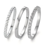 Ring set Silver Zirkoniumoxid rodiumpläterad