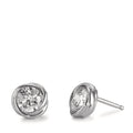 Örhängen med knoppar Silver Zirkoniumoxid rodiumpläterad Ø8 mm