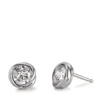 Örhängen med knoppar Silver Zirkoniumoxid rodiumpläterad Ø8 mm