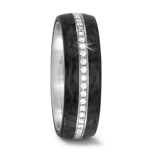 Partnerring 950 palladium, Kol diamant 0.14 ct, 28 stenar, w-si