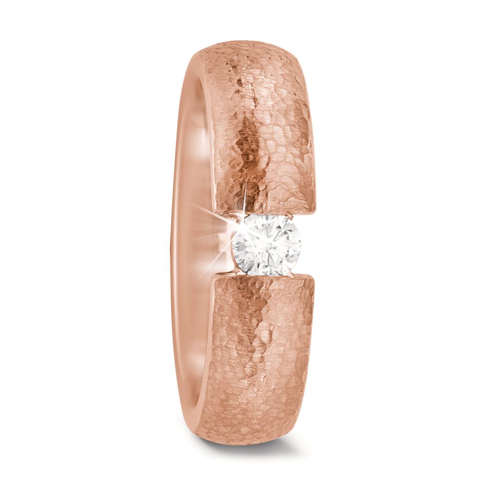 Partnerring 750/18 K rött guld diamant 0.15 ct, w-si