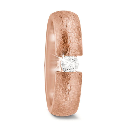 Partnerring 750/18 K rött guld diamant 0.15 ct, w-si