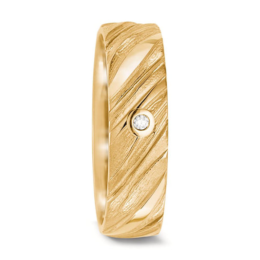 Partnerring 750/18 K gult guld diamant 0.04 ct, w-si