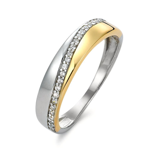 Finger ring Silver Zirkoniumoxid gul guldpläterad