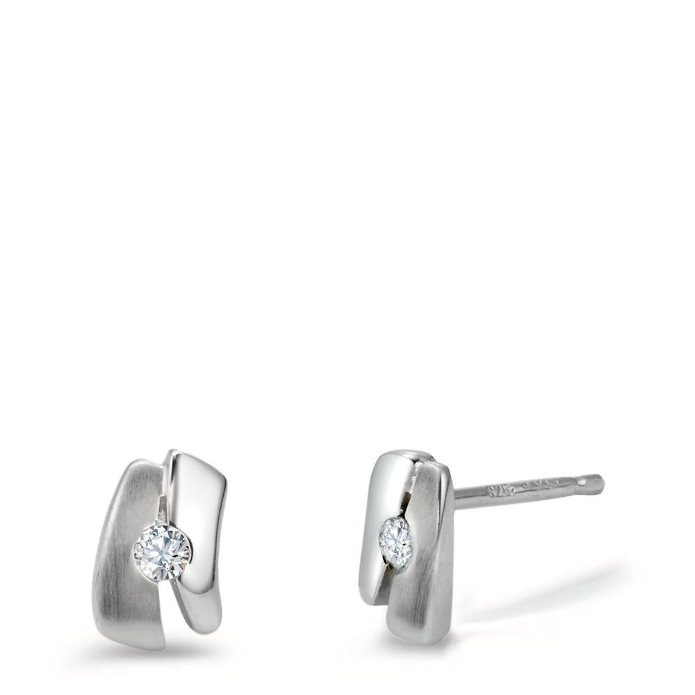 Örhängen med knoppar Silver [Zirkonia] 2 stenar