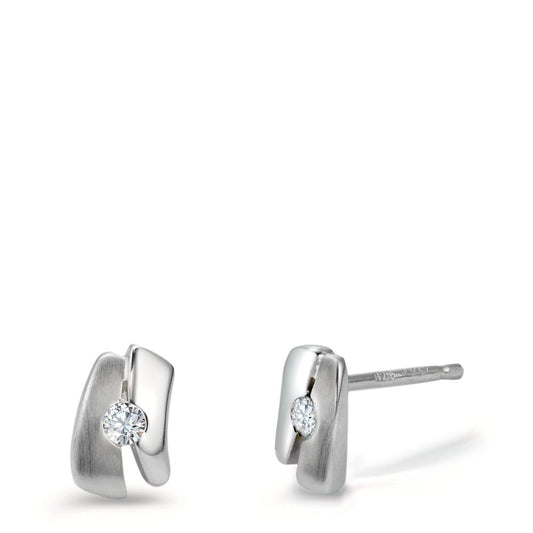 Örhängen med knoppar Silver [Zirkonia] 2 stenar