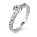 Solitärring 585/14 K vitguld diamant 0.25 ct, 9 stenar, w-si