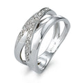 Finger ring 585/14 K vitguld diamant 0.10 ct, 17 stenar, w-si