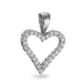Hängsmycke 750/18 K vitguld diamant 0.31 ct, 26 stenar, w-si Hjärta Ø14 mm